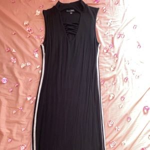 Black long, sleeveless dress!